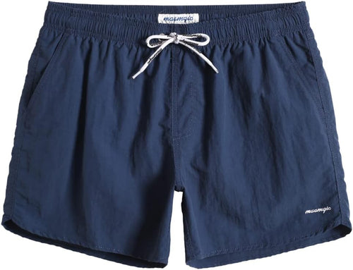 Men's 5 Inch Swim Trunks - Mesh Lined Quick Dry Swim Shorts in Solid Colors for Beach and Backyard Pools - Small