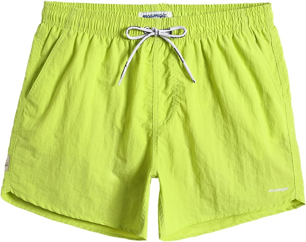 Men's 5 Inch Swim Trunks - Mesh Lined Quick Dry Swim Shorts in Solid Colors for Beach and Backyard Pools - Small