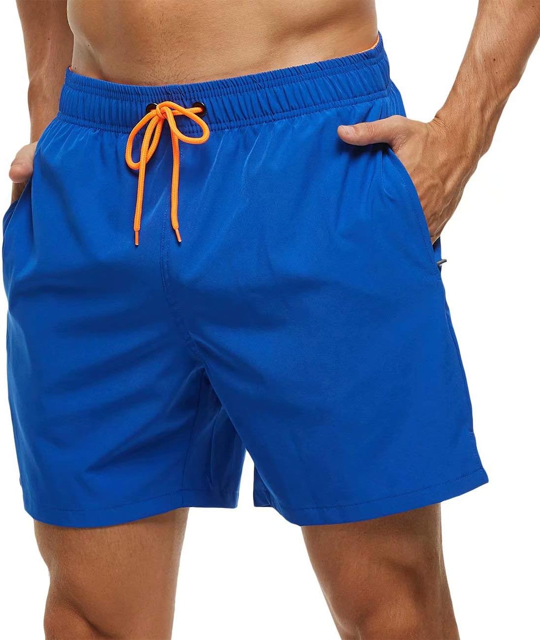 Men's Quick Dry Swim Trunks - Beach Shorts with Zipper Pockets and Mesh Lining in Waist Sizes 30 to 44 - 38