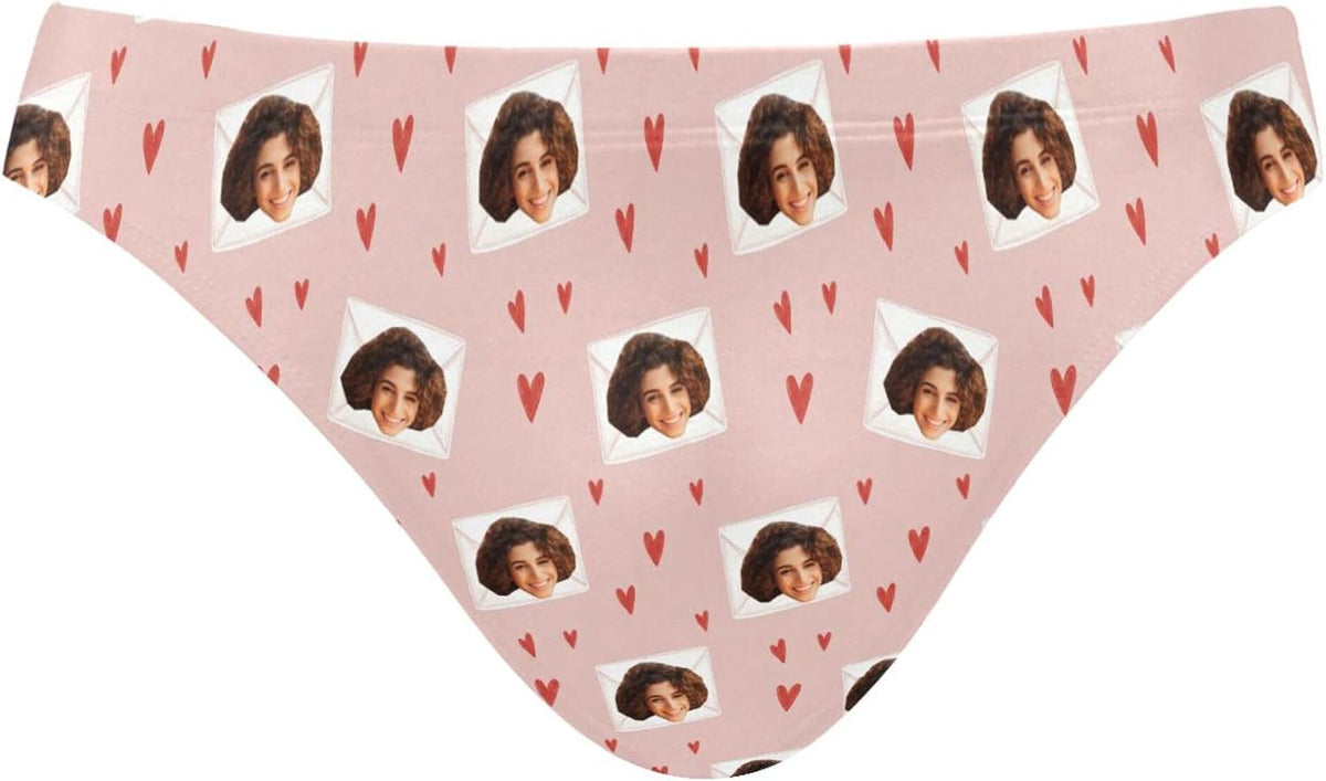 Men's Printed Swim Briefs - Custom Photo Face Swimsuit with Stretch Waistband for Pool Parties and Trips - B0401243
