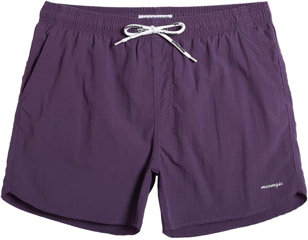 Men's 5 Inch Swim Trunks - Mesh Lined Quick Dry Swim Shorts in Solid Colors for Beach and Backyard Pools - Medium