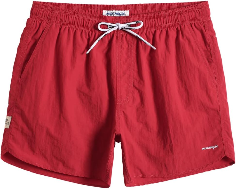Men's 5 Inch Swim Trunks - Mesh Lined Quick Dry Swim Shorts in Solid Colors for Beach and Backyard Pools - Small (10)