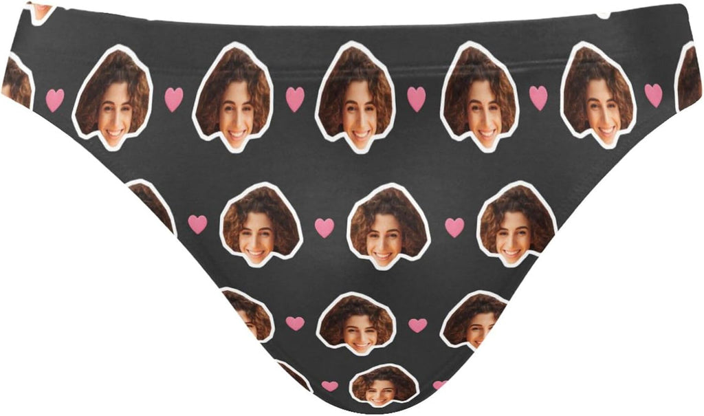 Men's Printed Swim Briefs - Custom Photo Face Swimsuit with Stretch Waistband for Pool Parties and Trips - Custom Face R