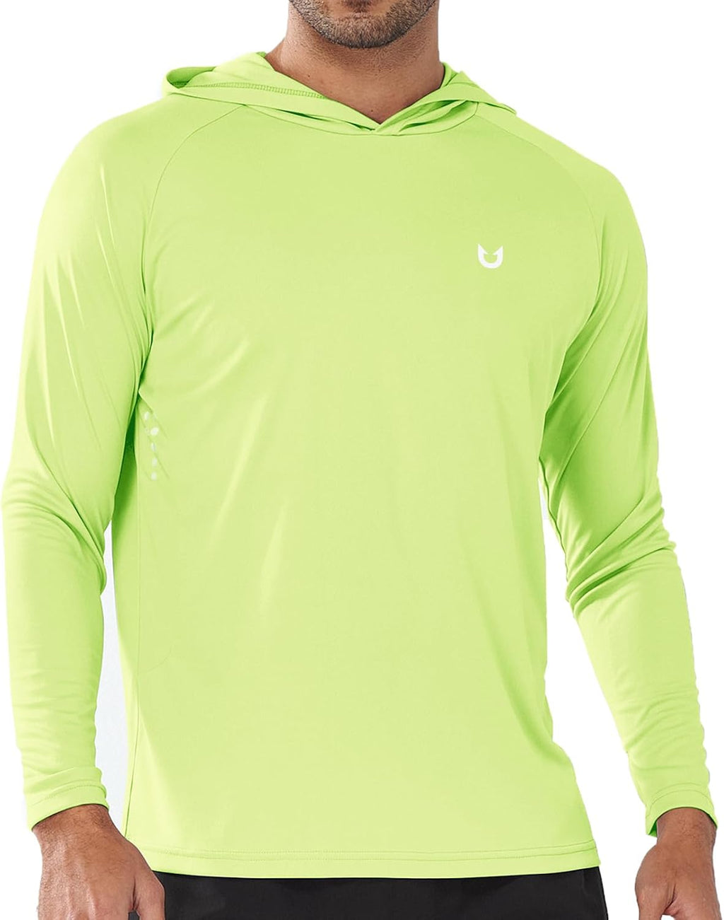 Men's UPF 50+ Sun Hoodie - Long Sleeve Rash Guard Swim Shirt with Four Way Stretch for Fishing and Hiking - Medium
