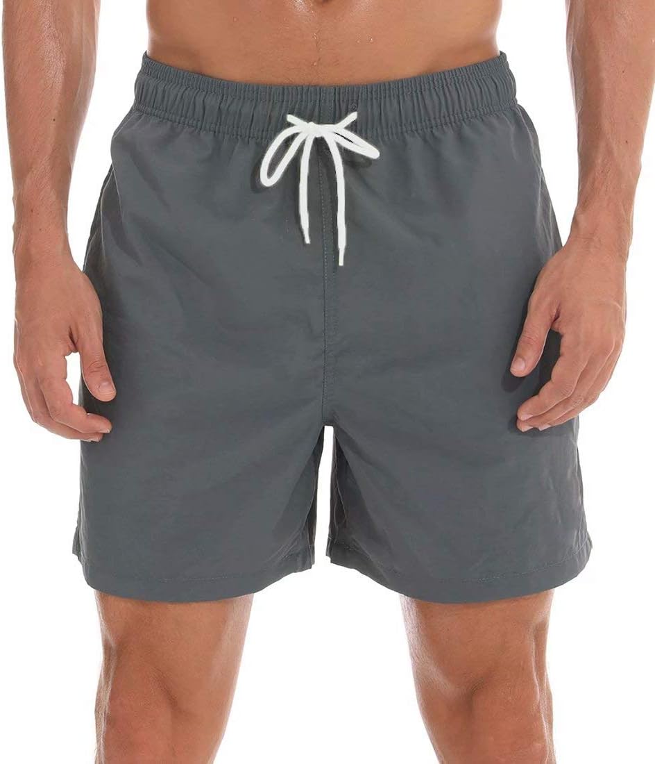 Men's Quick Dry Swim Trunks - Beach Shorts with Zipper Pockets and Mesh Lining in Waist Sizes 30 to 44 - 32
