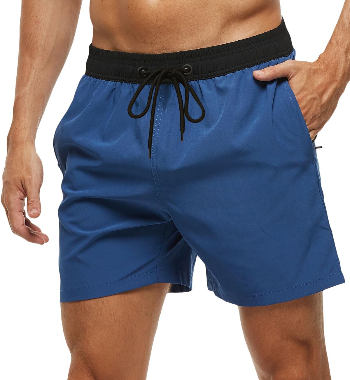 Men's Quick Dry Swim Trunks - Beach Shorts with Zipper Pockets and Mesh Lining in Waist Sizes 30 to 44 - 30