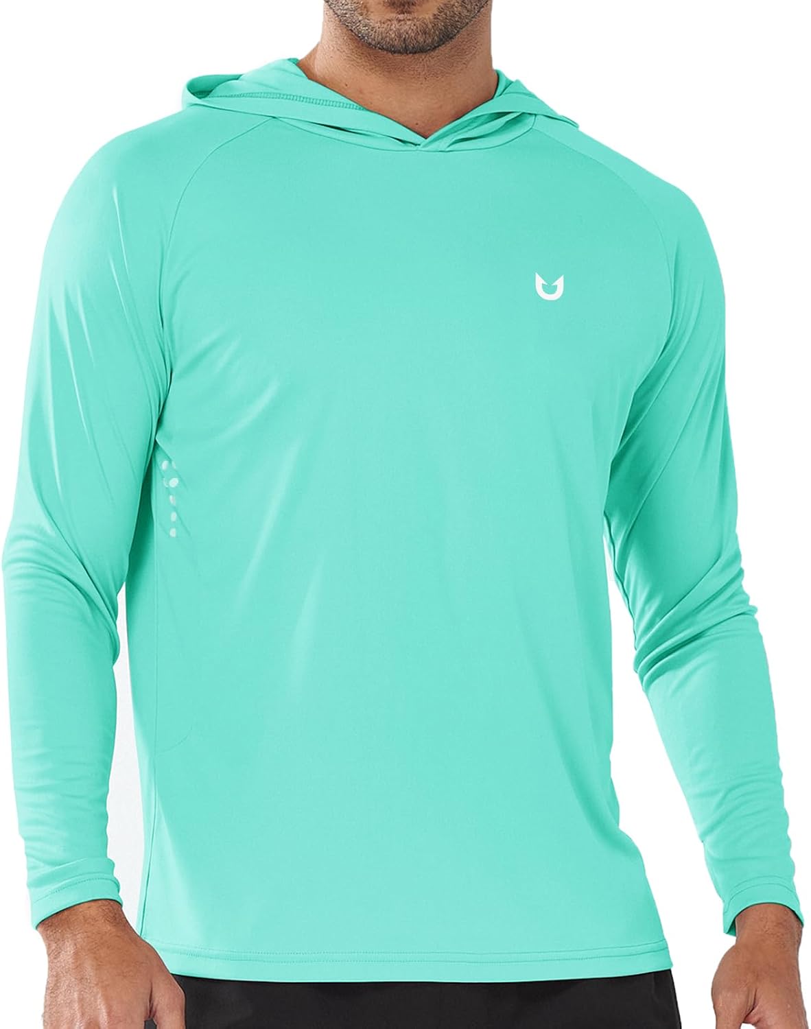 Men's UPF 50+ Sun Hoodie - Long Sleeve Rash Guard Swim Shirt with Four Way Stretch for Fishing and Hiking - Large (27)