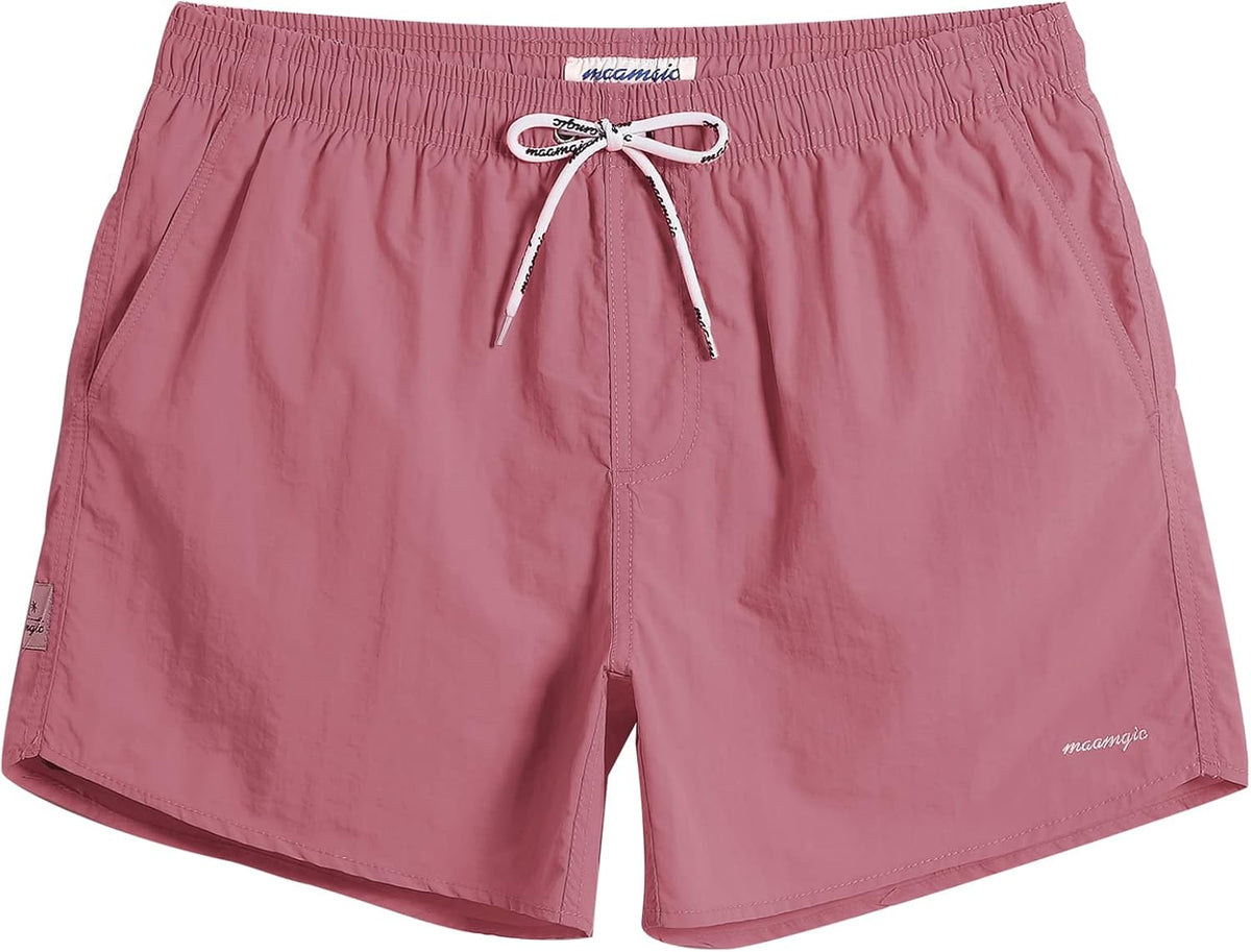 Men's 5 Inch Swim Trunks - Mesh Lined Quick Dry Swim Shorts in Solid Colors for Beach and Backyard Pools - Medium