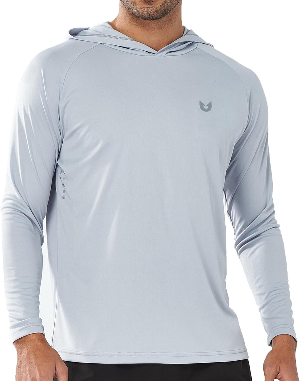 Men's UPF 50+ Sun Hoodie - Long Sleeve Rash Guard Swim Shirt with Four Way Stretch for Fishing and Hiking - Medium