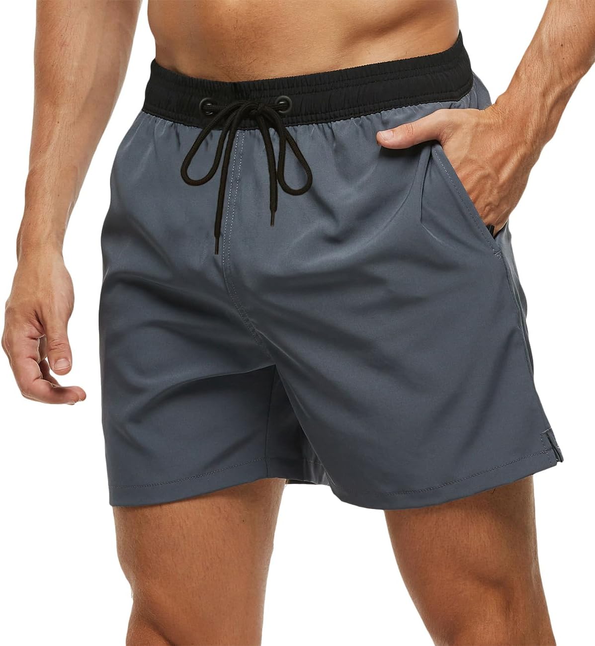 Men's Quick Dry Swim Trunks - Beach Shorts with Zipper Pockets and Mesh Lining in Waist Sizes 30 to 44 - 30