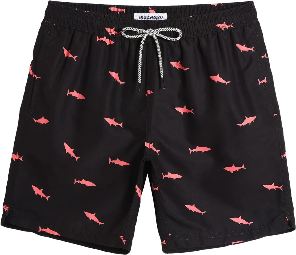 Men's 7 Inch Swim Trunks - Mesh Lined Beach Shorts with Side Pockets and Adjustable Drawstring Waist - Small (22)