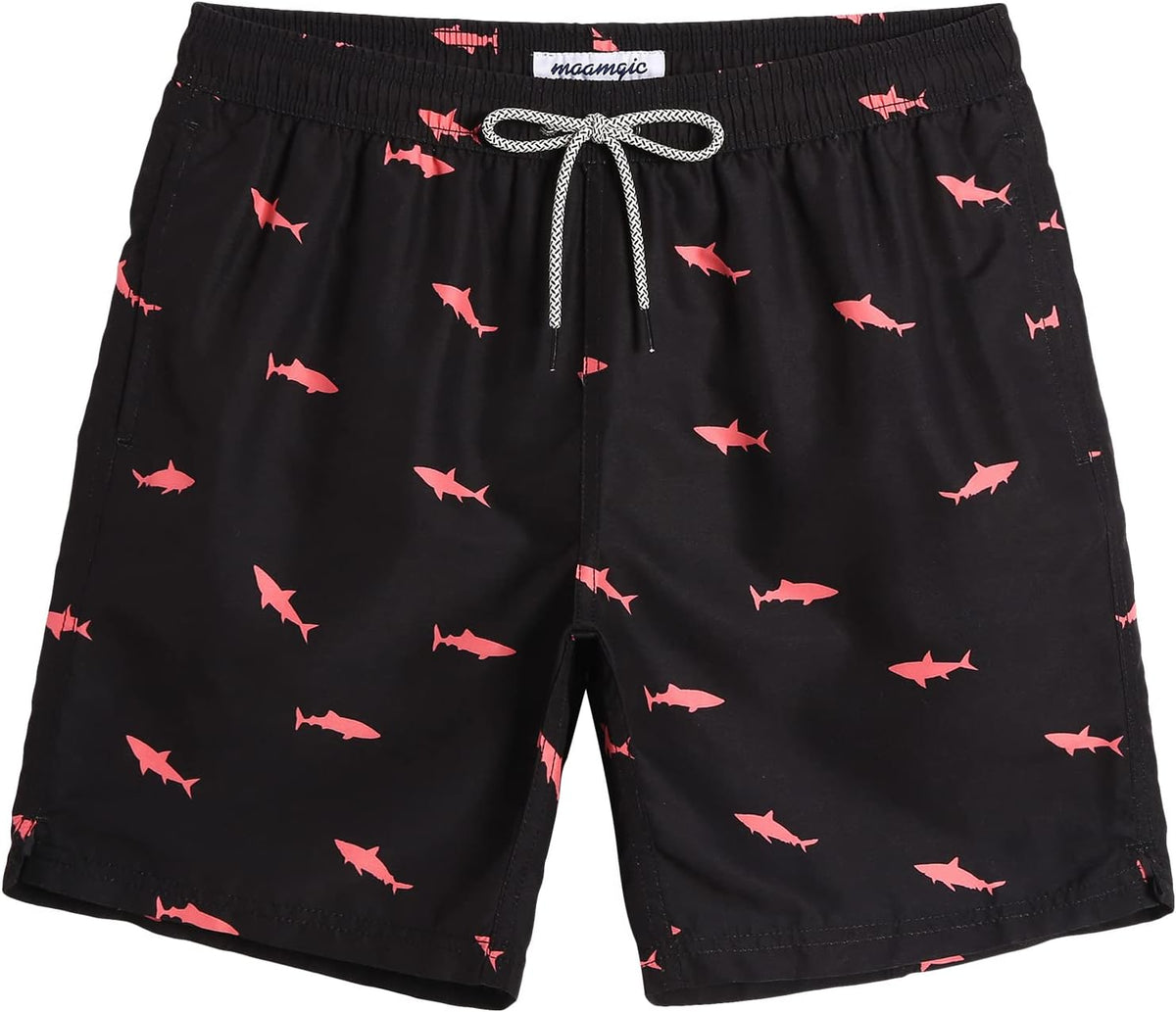 Men's 7 Inch Swim Trunks - Mesh Lined Beach Shorts with Side Pockets and Adjustable Drawstring Waist - Small (22)