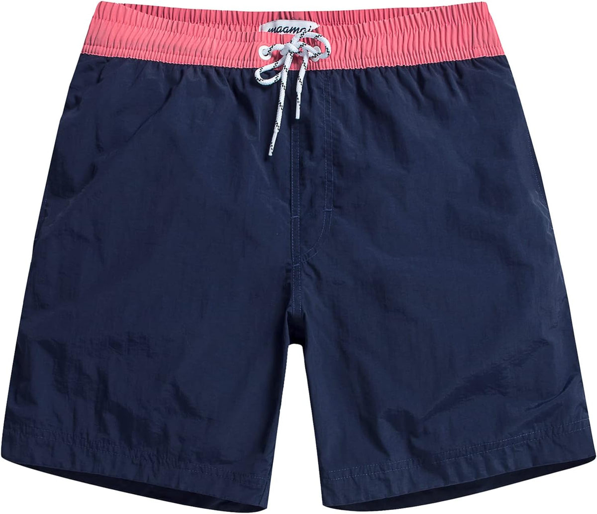 Men's 7 Inch Swim Trunks - Mesh Lined Beach Shorts with Side Pockets and Adjustable Drawstring Waist - Small