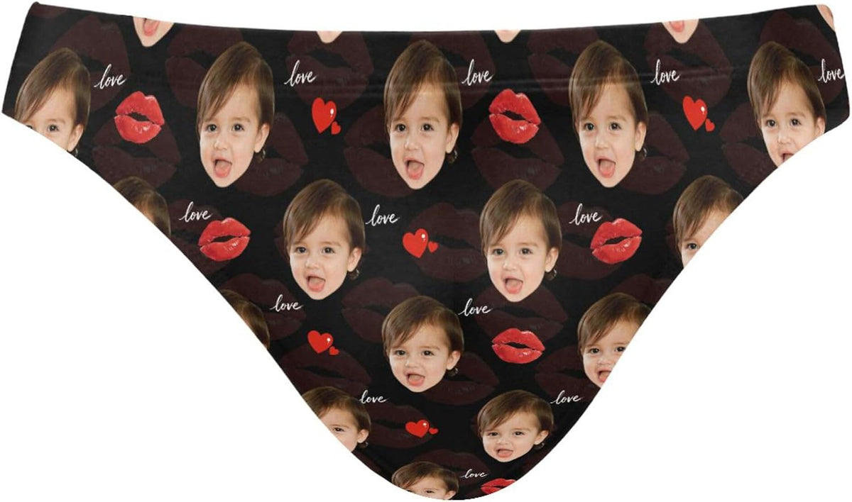 Men's Printed Swim Briefs - Custom Photo Face Swimsuit with Stretch Waistband for Pool Parties and Trips - Custom Funny 