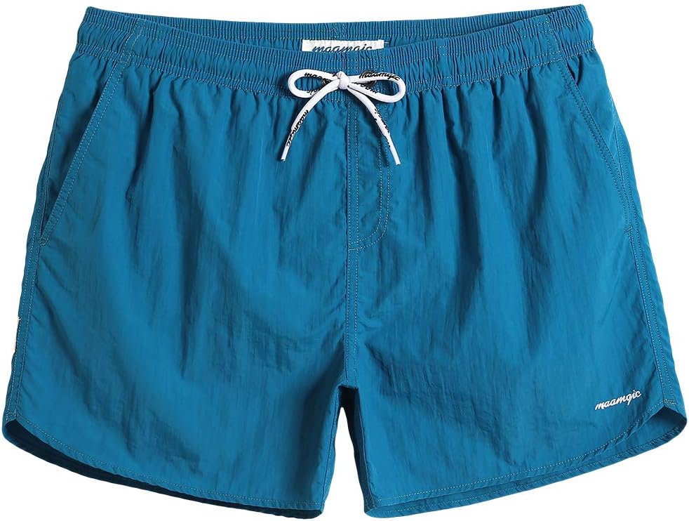 Men's 5 Inch Swim Trunks - Mesh Lined Quick Dry Swim Shorts in Solid Colors for Beach and Backyard Pools - Small (16)