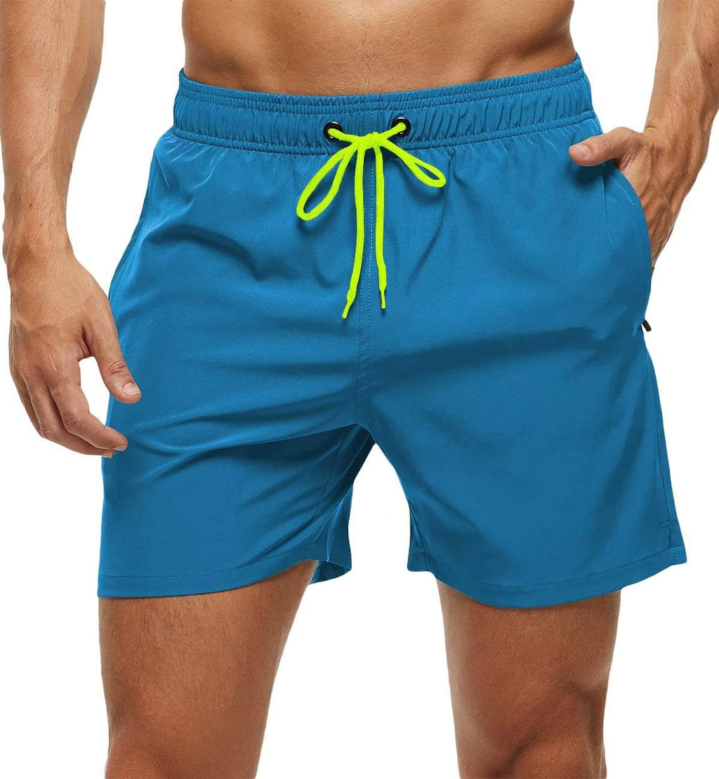 Men's Quick Dry Swim Trunks - Beach Shorts with Zipper Pockets and Mesh Lining in Waist Sizes 30 to 44 - 36
