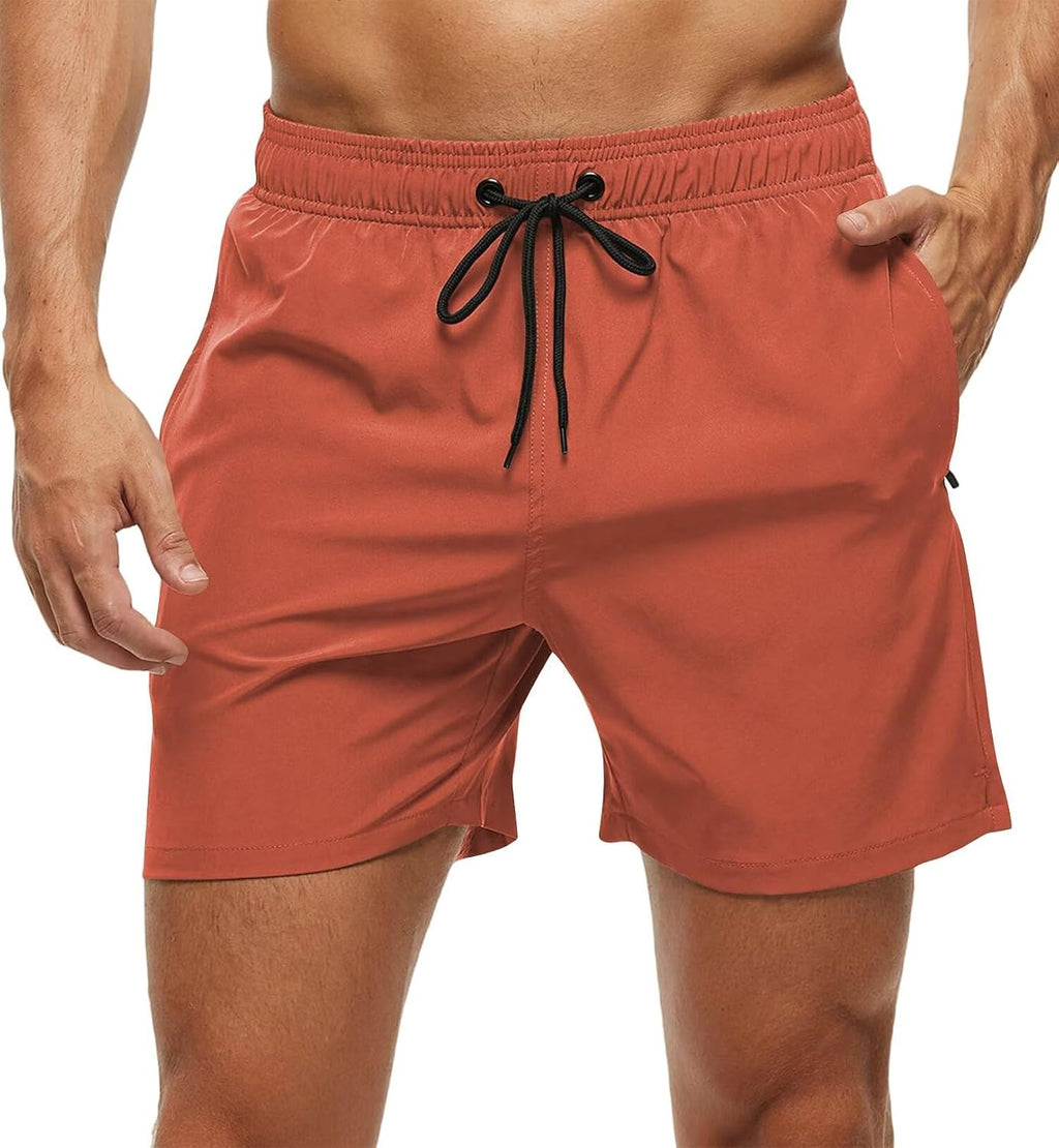 Men's Quick Dry Swim Trunks - Beach Shorts with Zipper Pockets and Mesh Lining in Waist Sizes 30 to 44 - 34
