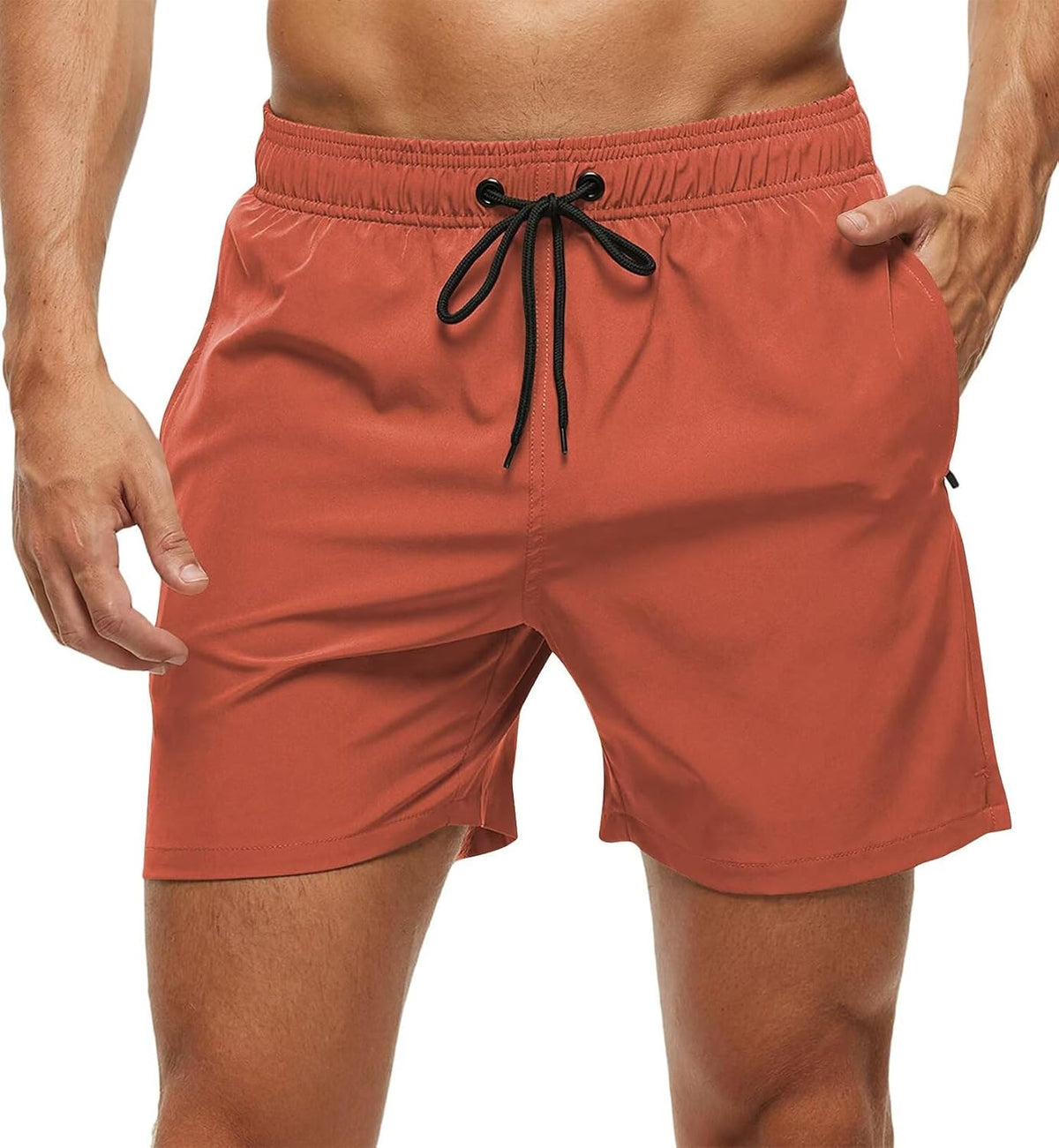 Men's Quick Dry Swim Trunks - Beach Shorts with Zipper Pockets and Mesh Lining in Waist Sizes 30 to 44 - 34