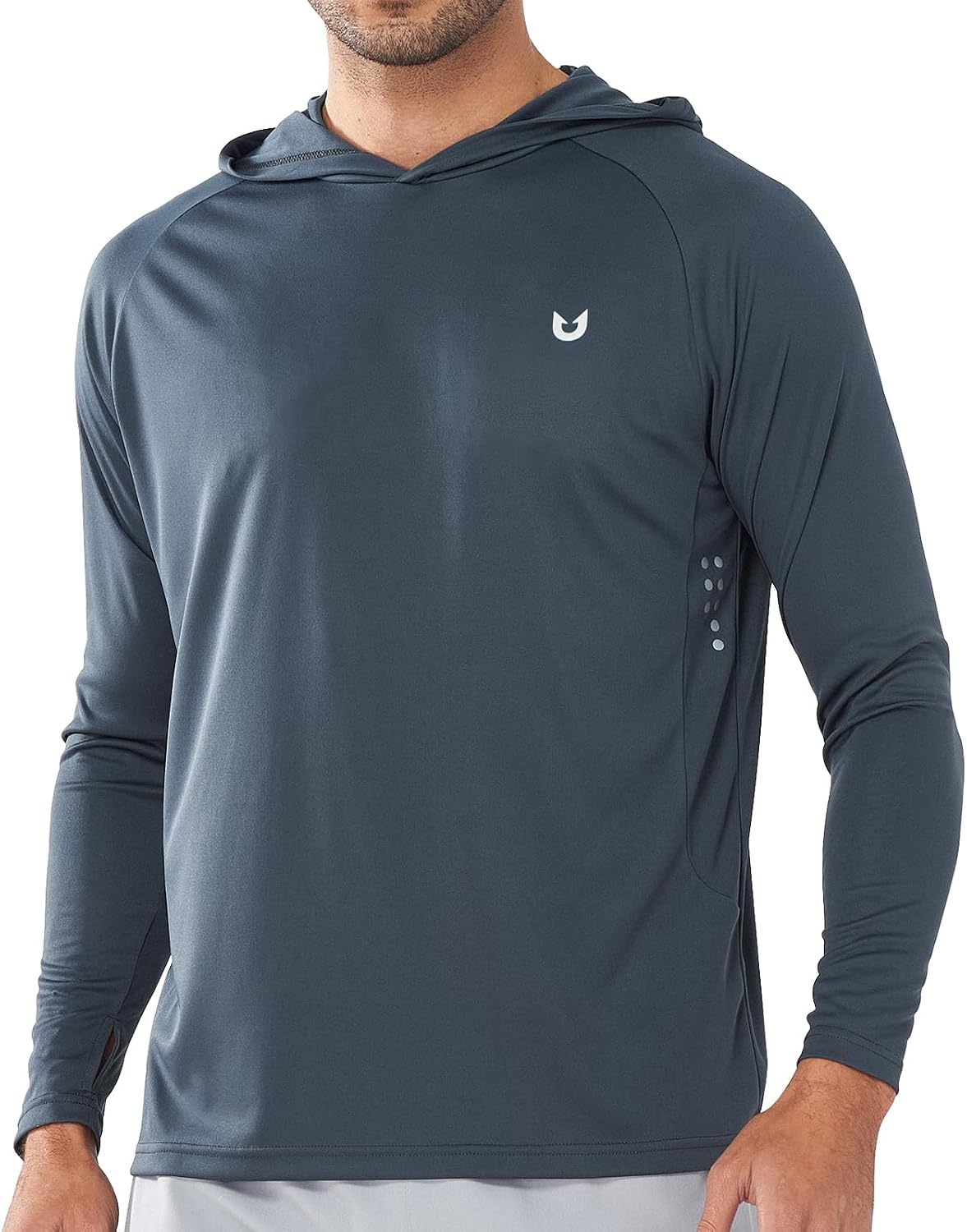 Men's UPF 50+ Sun Hoodie - Long Sleeve Rash Guard Swim Shirt with Four Way Stretch for Fishing and Hiking - Large (31)