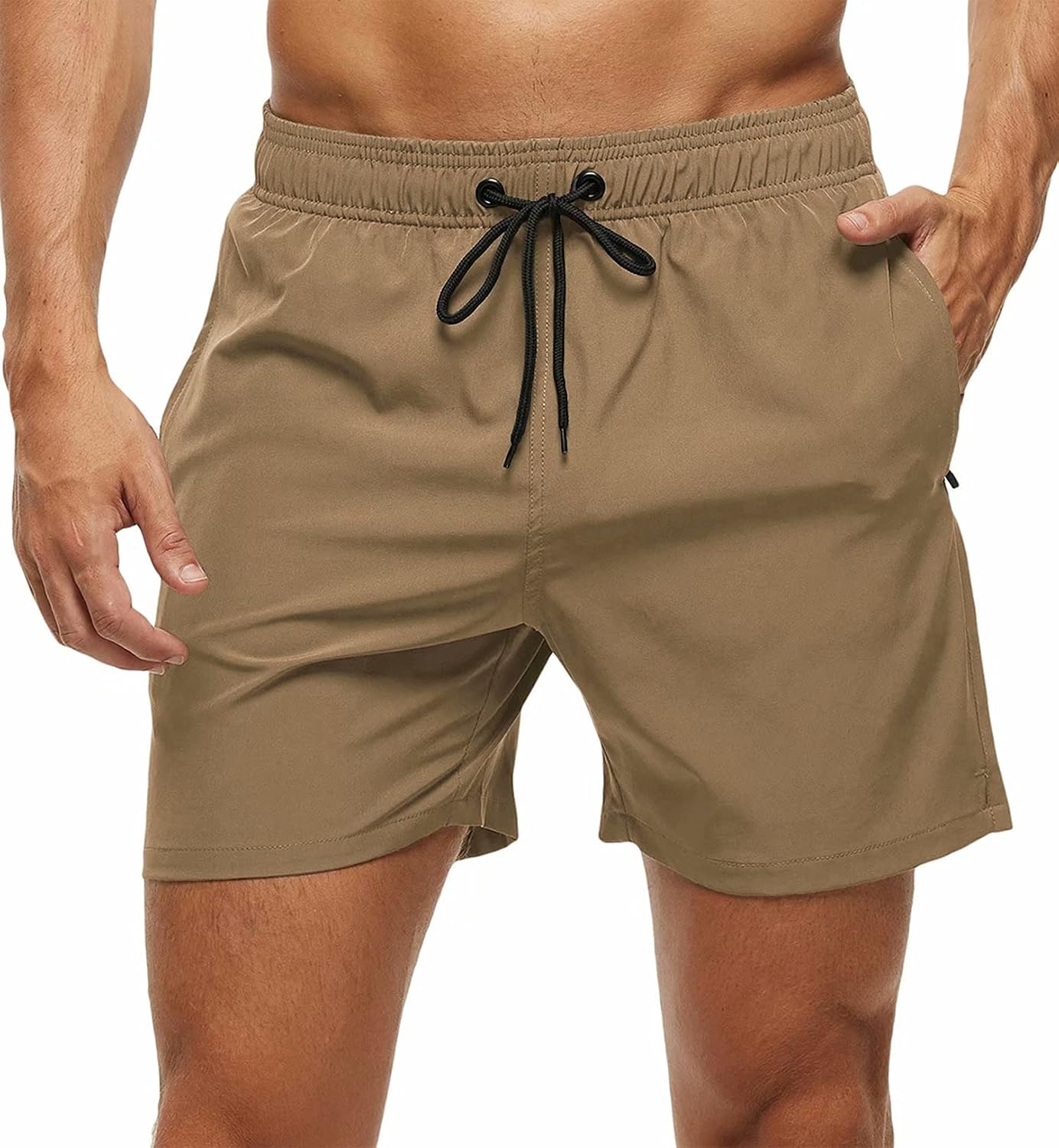 Men's Quick Dry Swim Trunks - Beach Shorts with Zipper Pockets and Mesh Lining in Waist Sizes 30 to 44 - 32