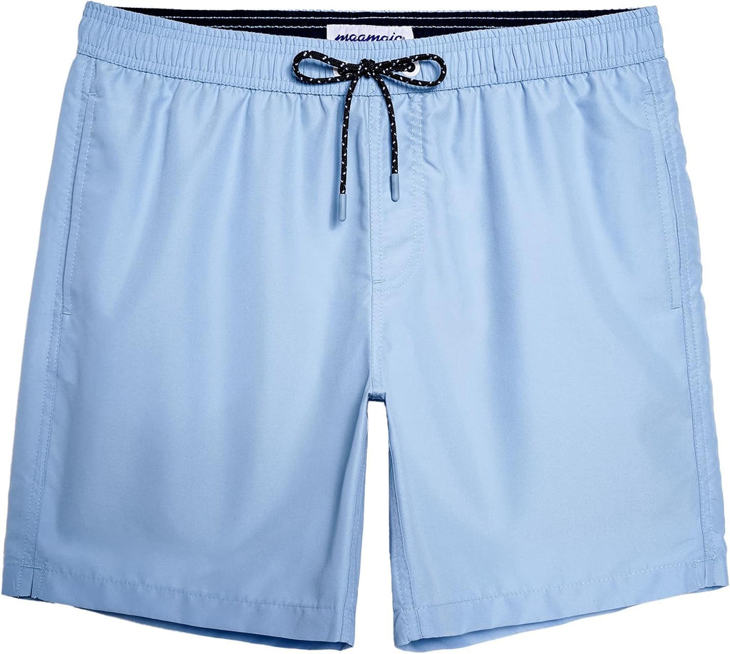 Men's 7 Inch Swim Trunks - Mesh Lined Beach Shorts with Side Pockets and Adjustable Drawstring Waist - Medium