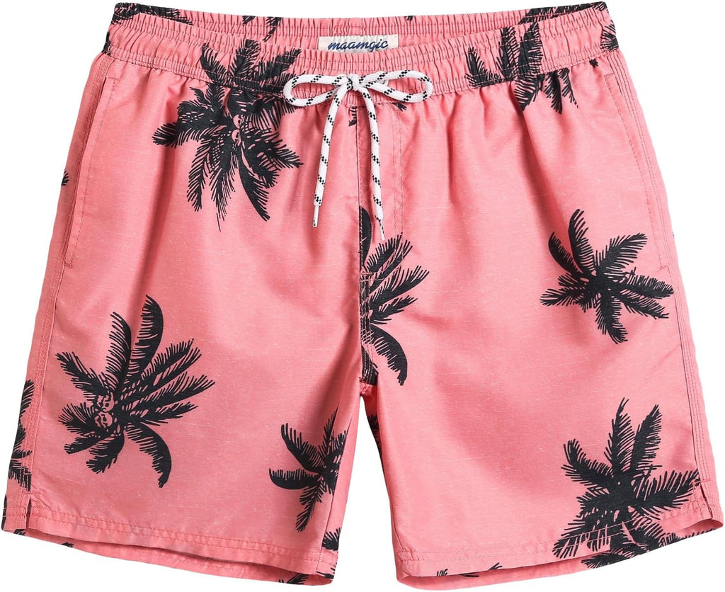 Men's 7 Inch Swim Trunks - Mesh Lined Beach Shorts with Side Pockets and Adjustable Drawstring Waist - Large (32)