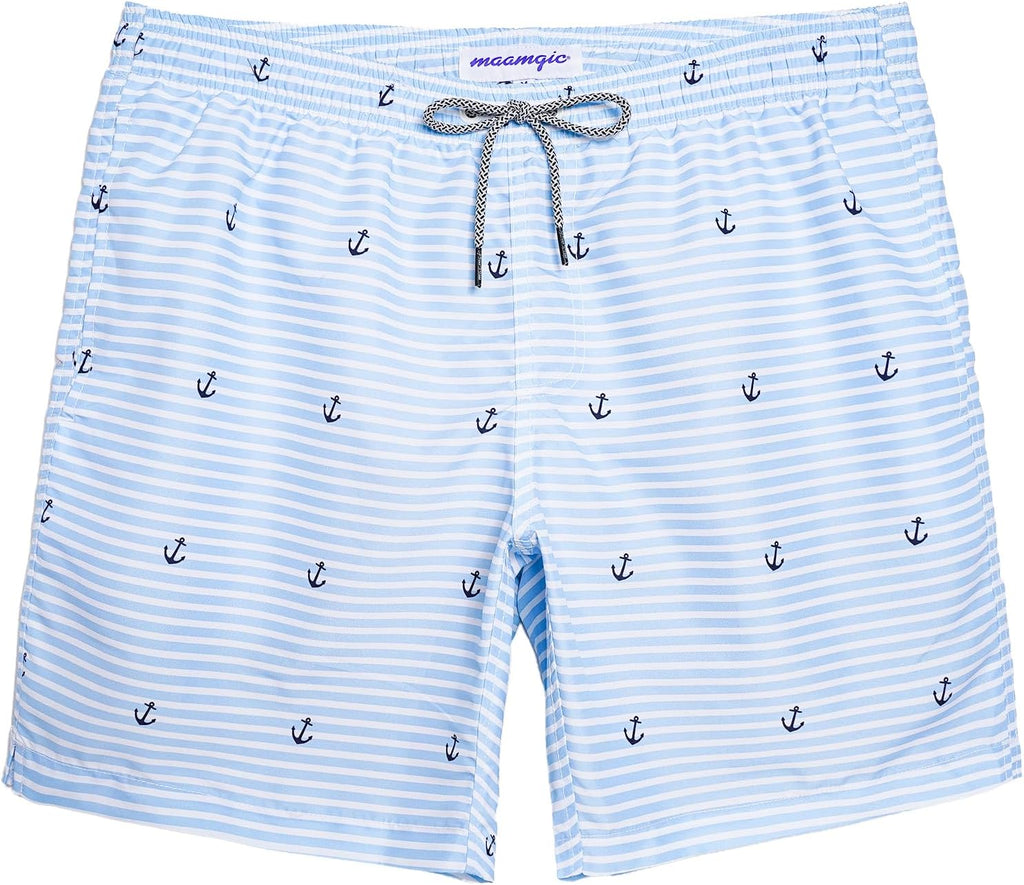 Men's 7 Inch Swim Trunks - Mesh Lined Beach Shorts with Side Pockets and Adjustable Drawstring Waist - Medium (43)
