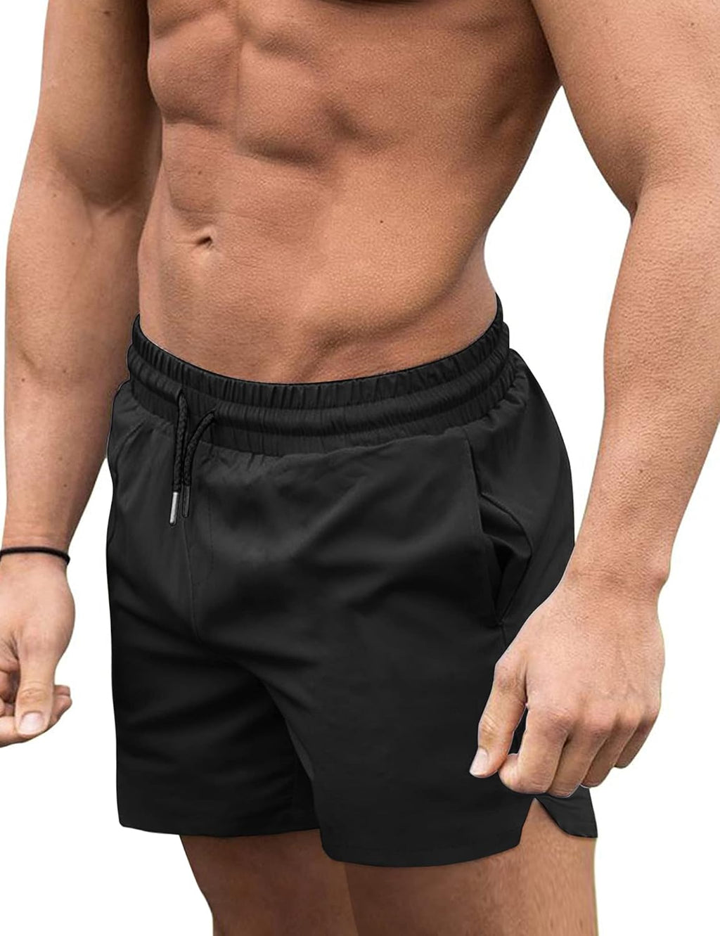 Men's 3 Inch Swim Trunks - Four Way Stretch Board Shorts with Mesh Lining and Two Side Pockets - Large (32)