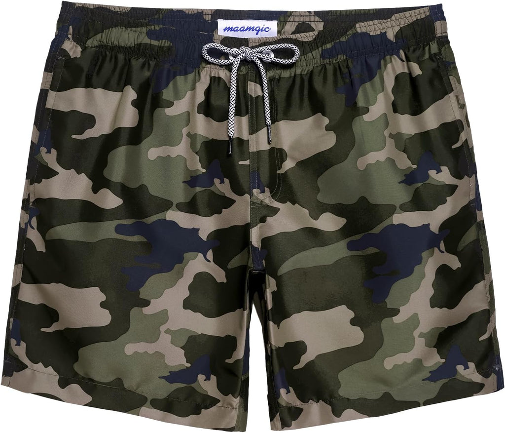 Men's 7 Inch Swim Trunks - Mesh Lined Beach Shorts with Side Pockets and Adjustable Drawstring Waist - Medium (26)