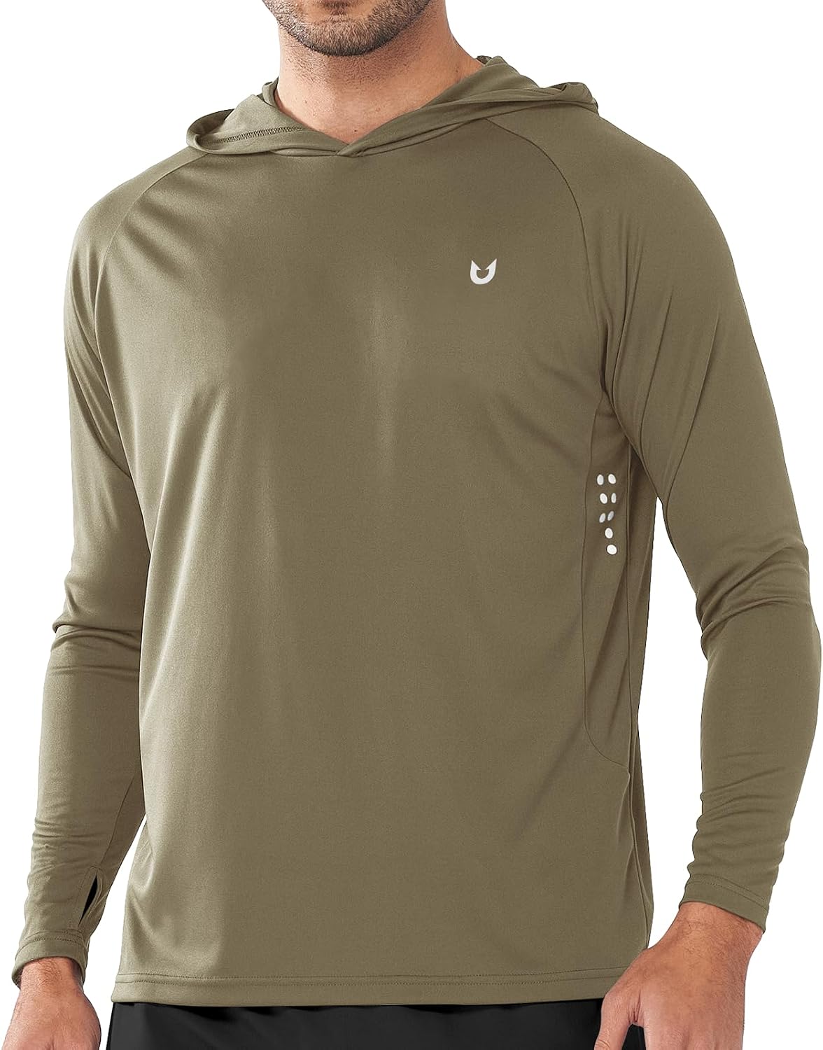 Men's UPF 50+ Sun Hoodie - Long Sleeve Rash Guard Swim Shirt with Four Way Stretch for Fishing and Hiking - Large (28)