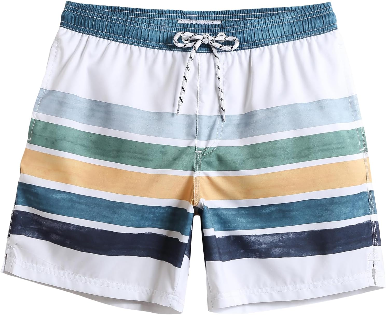 Men's 7 Inch Swim Trunks - Mesh Lined Beach Shorts with Side Pockets and Adjustable Drawstring Waist - Medium