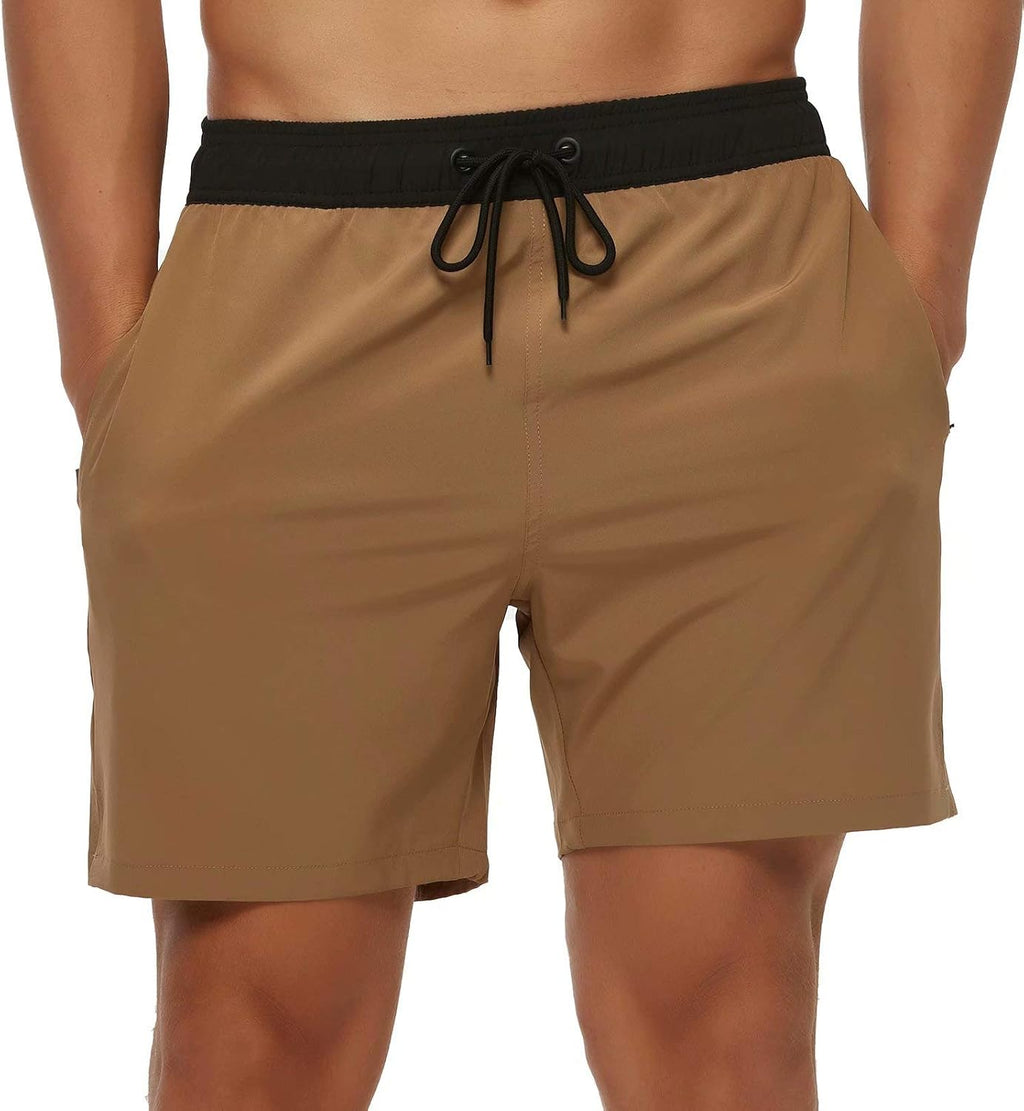 Men's Quick Dry Swim Trunks - Beach Shorts with Zipper Pockets and Mesh Lining in Waist Sizes 30 to 44 - 36