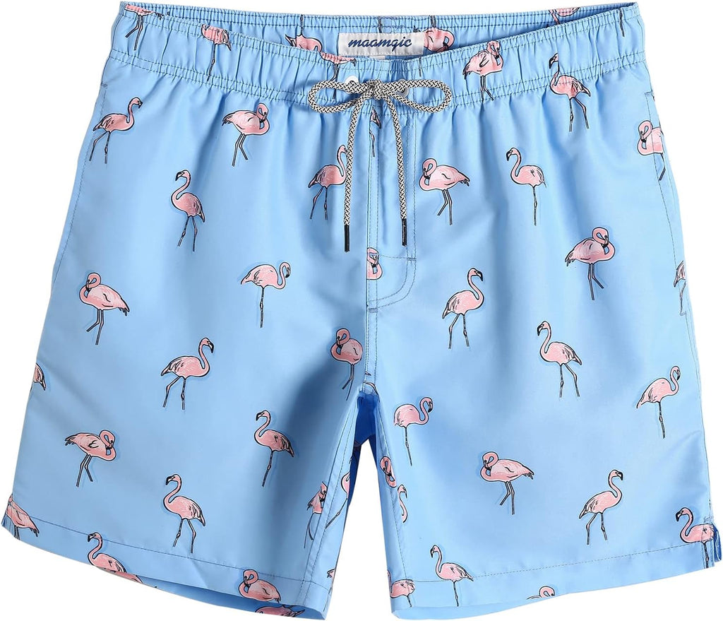 Men's 7 Inch Swim Trunks - Mesh Lined Beach Shorts with Side Pockets and Adjustable Drawstring Waist - Small (40)