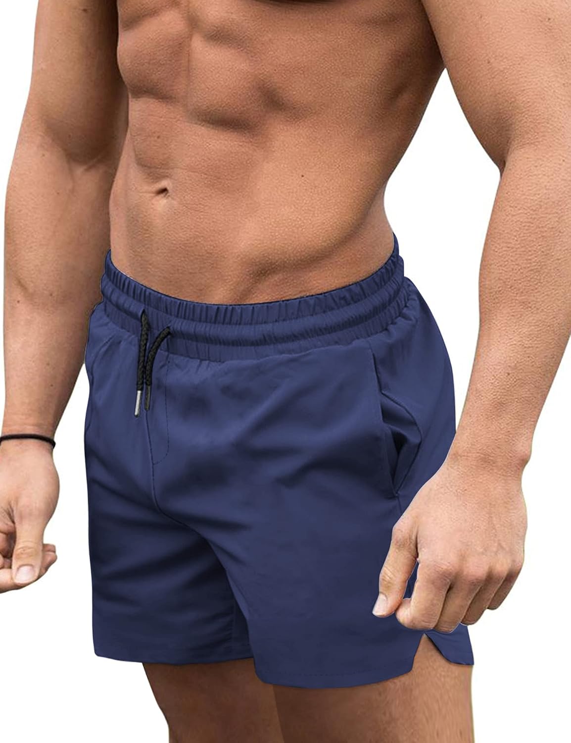Men's 3 Inch Swim Trunks - Four Way Stretch Board Shorts with Mesh Lining and Two Side Pockets - Large (25)
