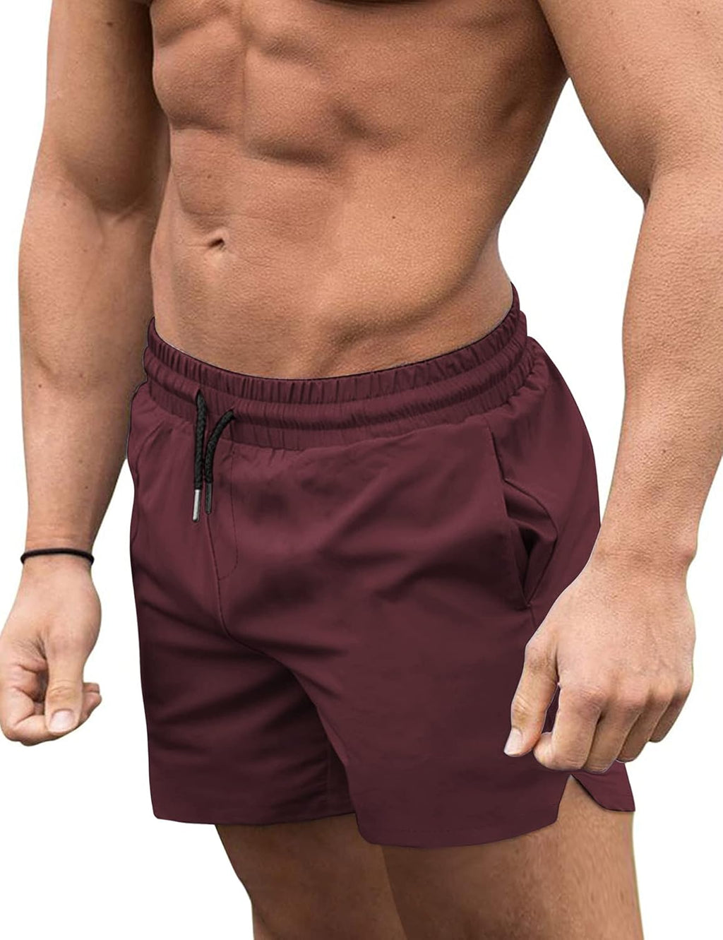 Men's 3 Inch Swim Trunks - Four Way Stretch Board Shorts with Mesh Lining and Two Side Pockets - Large (30)