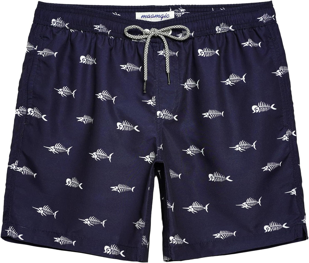 Men's 7 Inch Swim Trunks - Mesh Lined Beach Shorts with Side Pockets and Adjustable Drawstring Waist - XX-Large