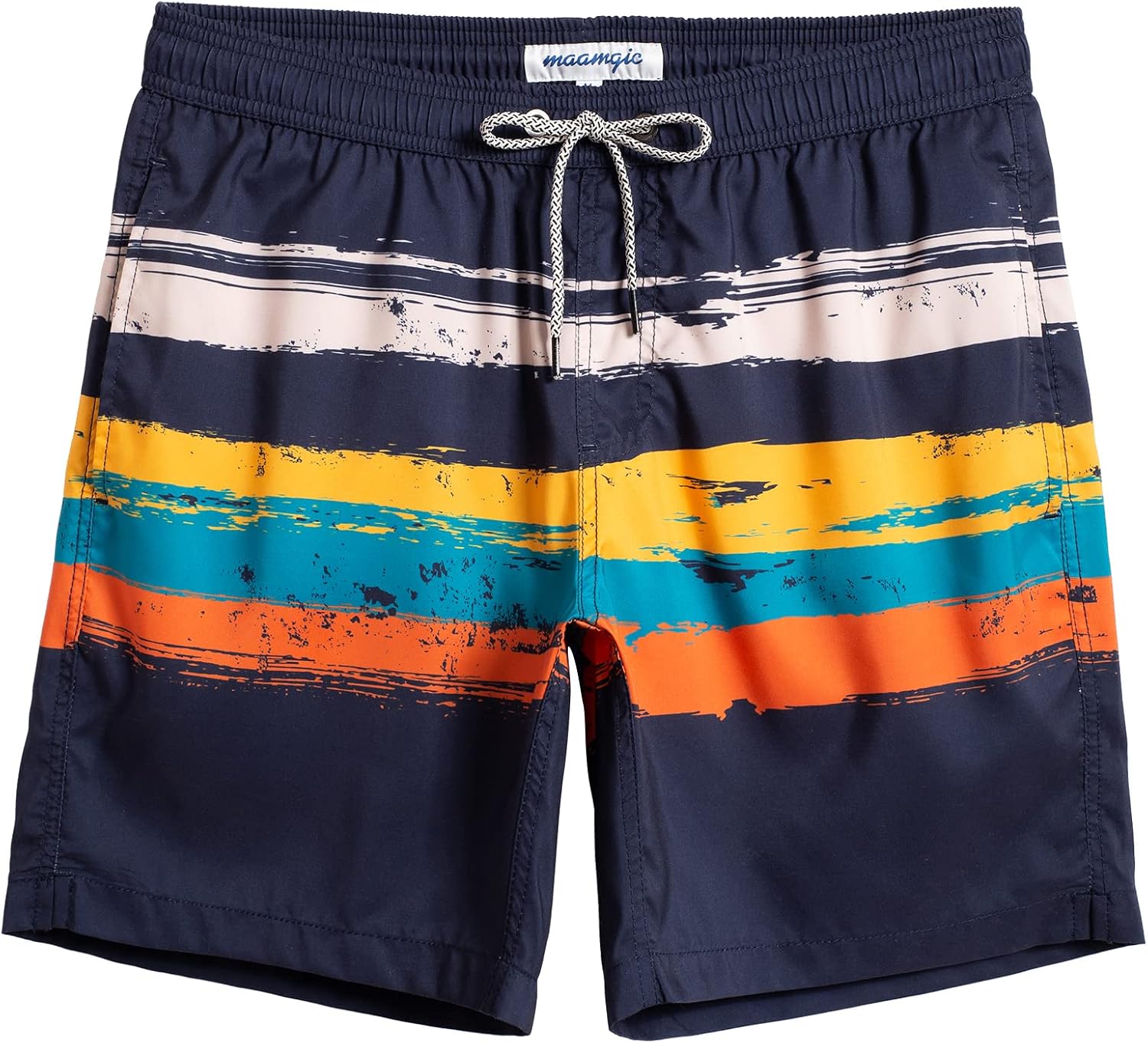 Men's 7 Inch Swim Trunks - Mesh Lined Beach Shorts with Side Pockets and Adjustable Drawstring Waist - Large (48)