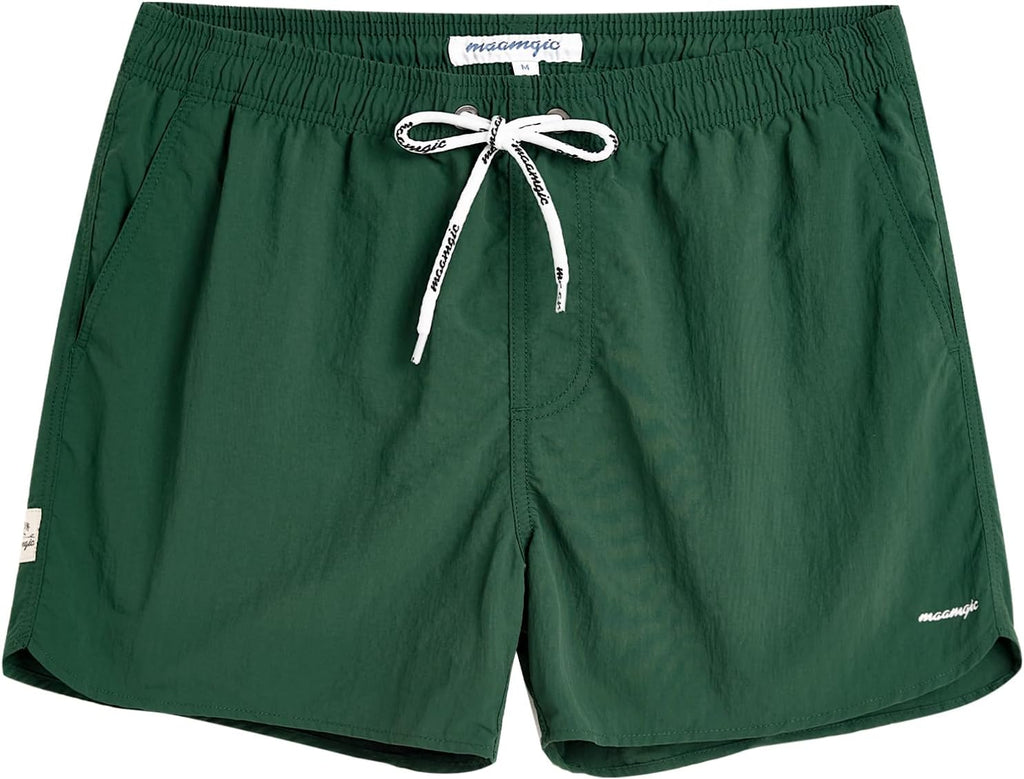 Men's 5 Inch Swim Trunks - Mesh Lined Quick Dry Swim Shorts in Solid Colors for Beach and Backyard Pools - Small