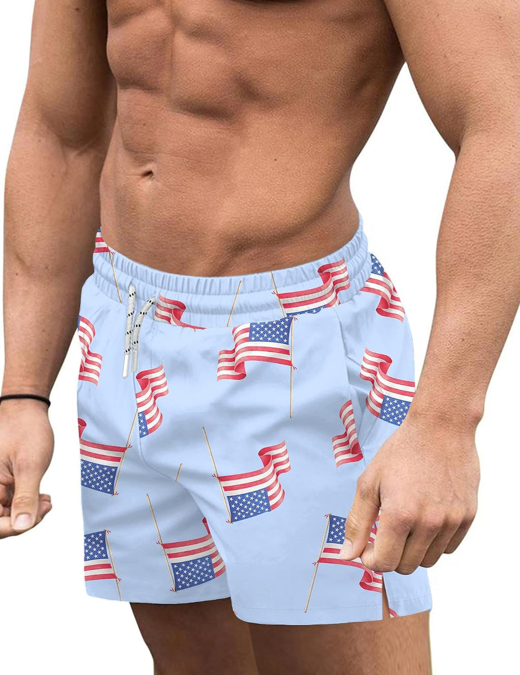 Men's 3 Inch Swim Trunks - Four Way Stretch Board Shorts with Mesh Lining and Two Side Pockets - XX-Large