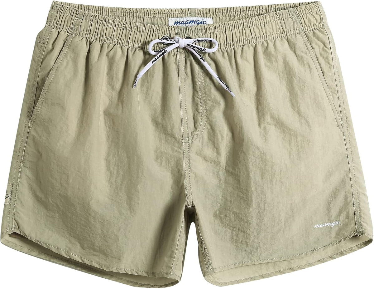 Men's 5 Inch Swim Trunks - Mesh Lined Quick Dry Swim Shorts in Solid Colors for Beach and Backyard Pools - Small (14)