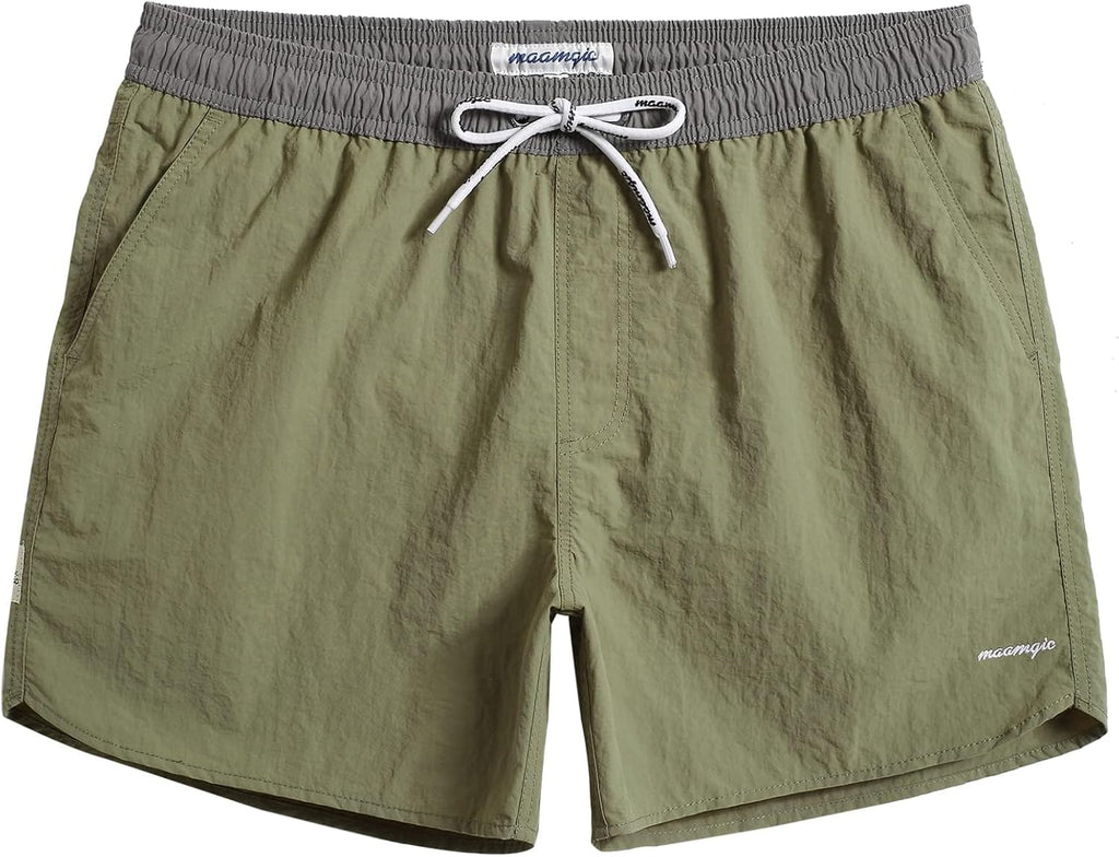 Men's 5 Inch Swim Trunks - Mesh Lined Quick Dry Swim Shorts in Solid Colors for Beach and Backyard Pools - Small (9)