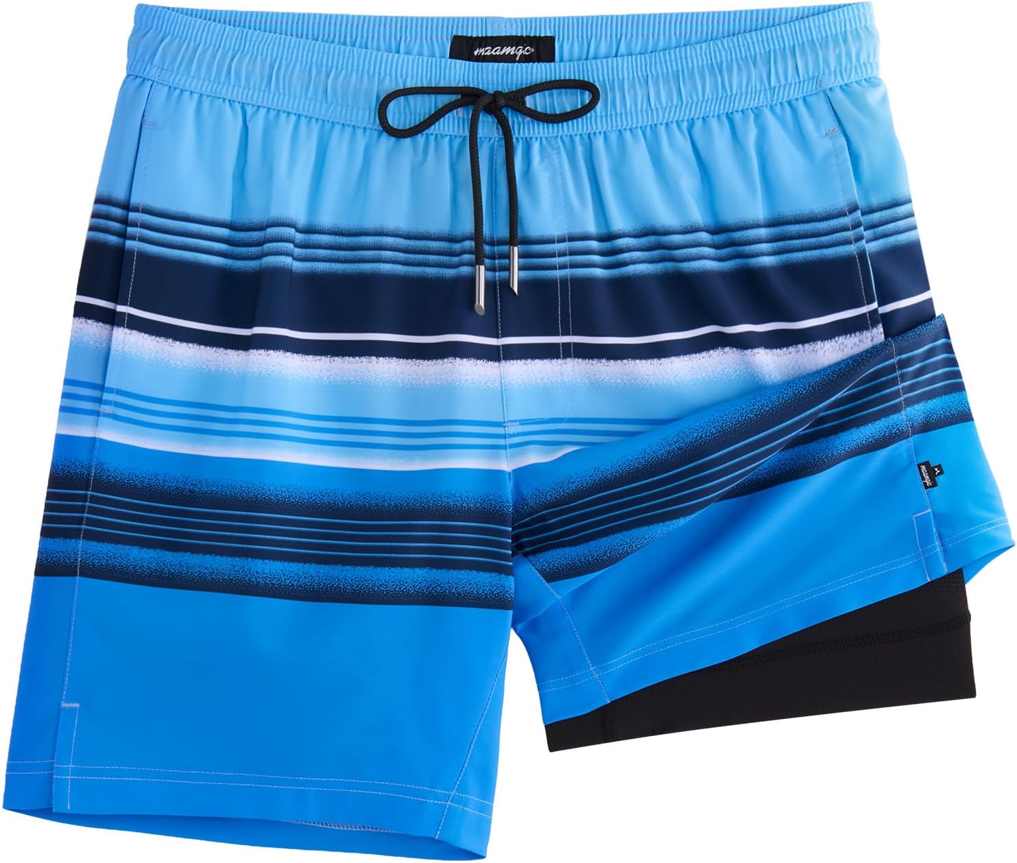 Men's 7 Inch Swim Trunks - Printed Quick Dry Bathing Suit with Compression Liner for Beach and Poolside - Small