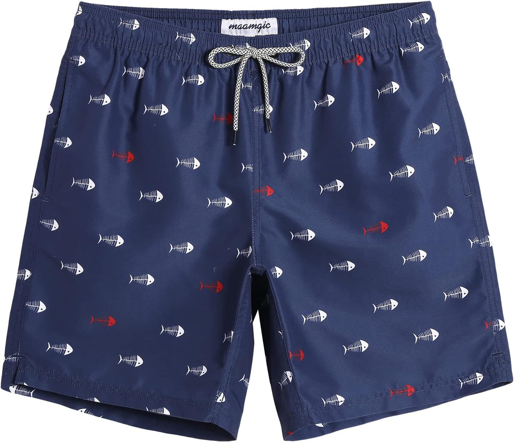 Men's 7 Inch Swim Trunks - Mesh Lined Beach Shorts with Side Pockets and Adjustable Drawstring Waist - Large (13)