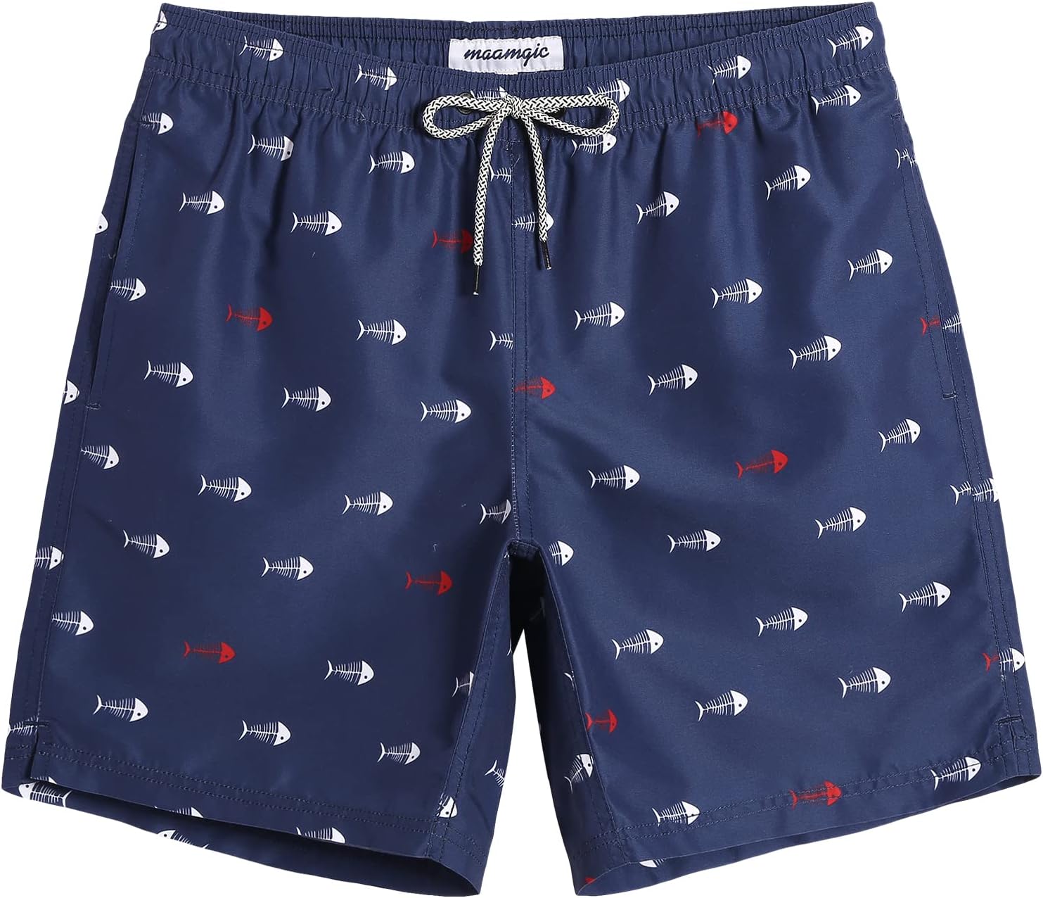 Men's 7 Inch Swim Trunks - Mesh Lined Beach Shorts with Side Pockets and Adjustable Drawstring Waist - Large (13)