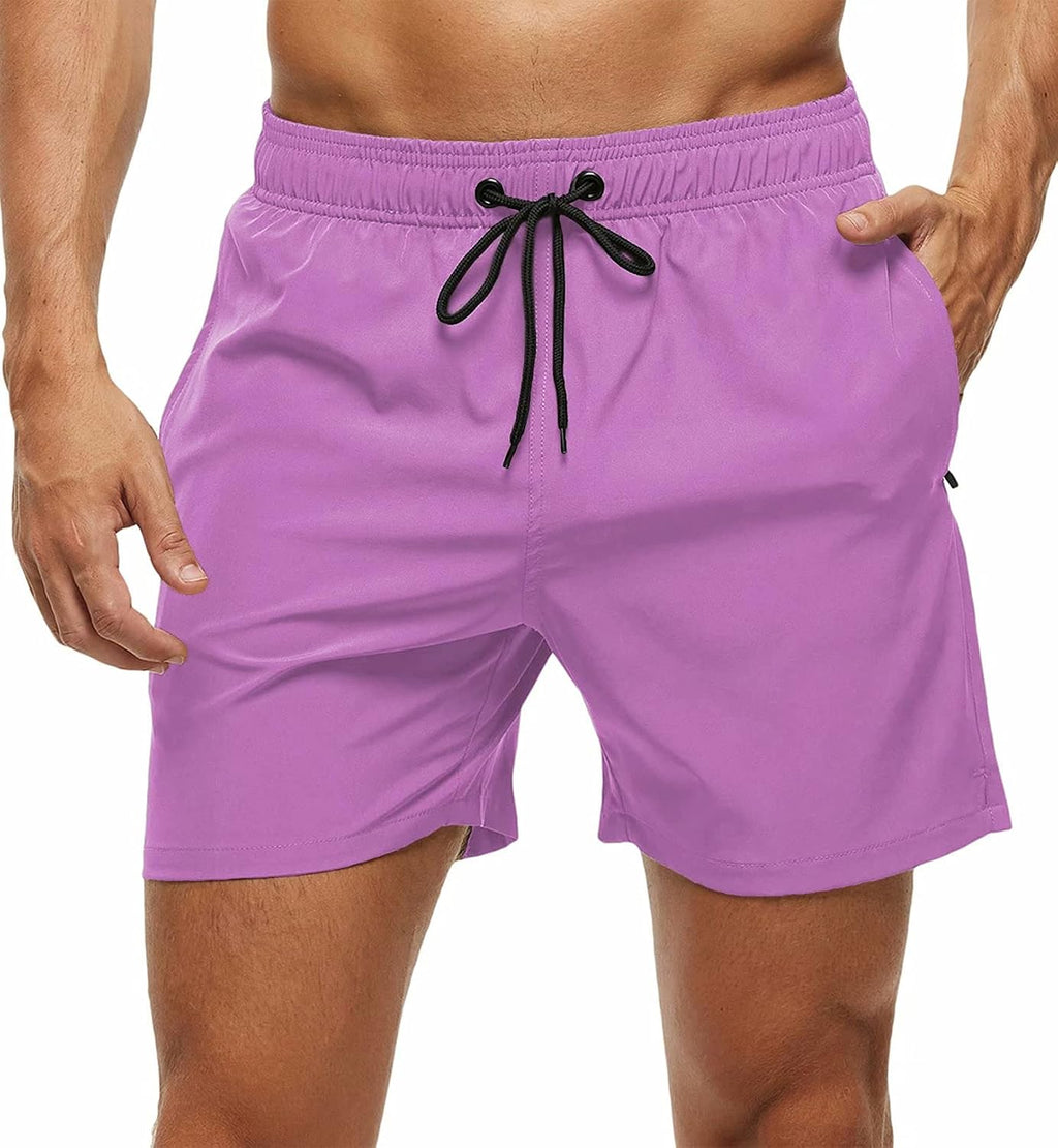 Men's Quick Dry Swim Trunks - Beach Shorts with Zipper Pockets and Mesh Lining in Waist Sizes 30 to 44 - 34