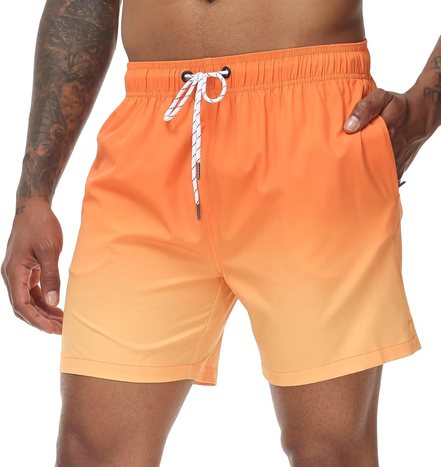 Men's Quick Dry Swim Trunks - Beach Shorts with Zipper Pockets and Mesh Lining in Waist Sizes 30 to 44 - 30