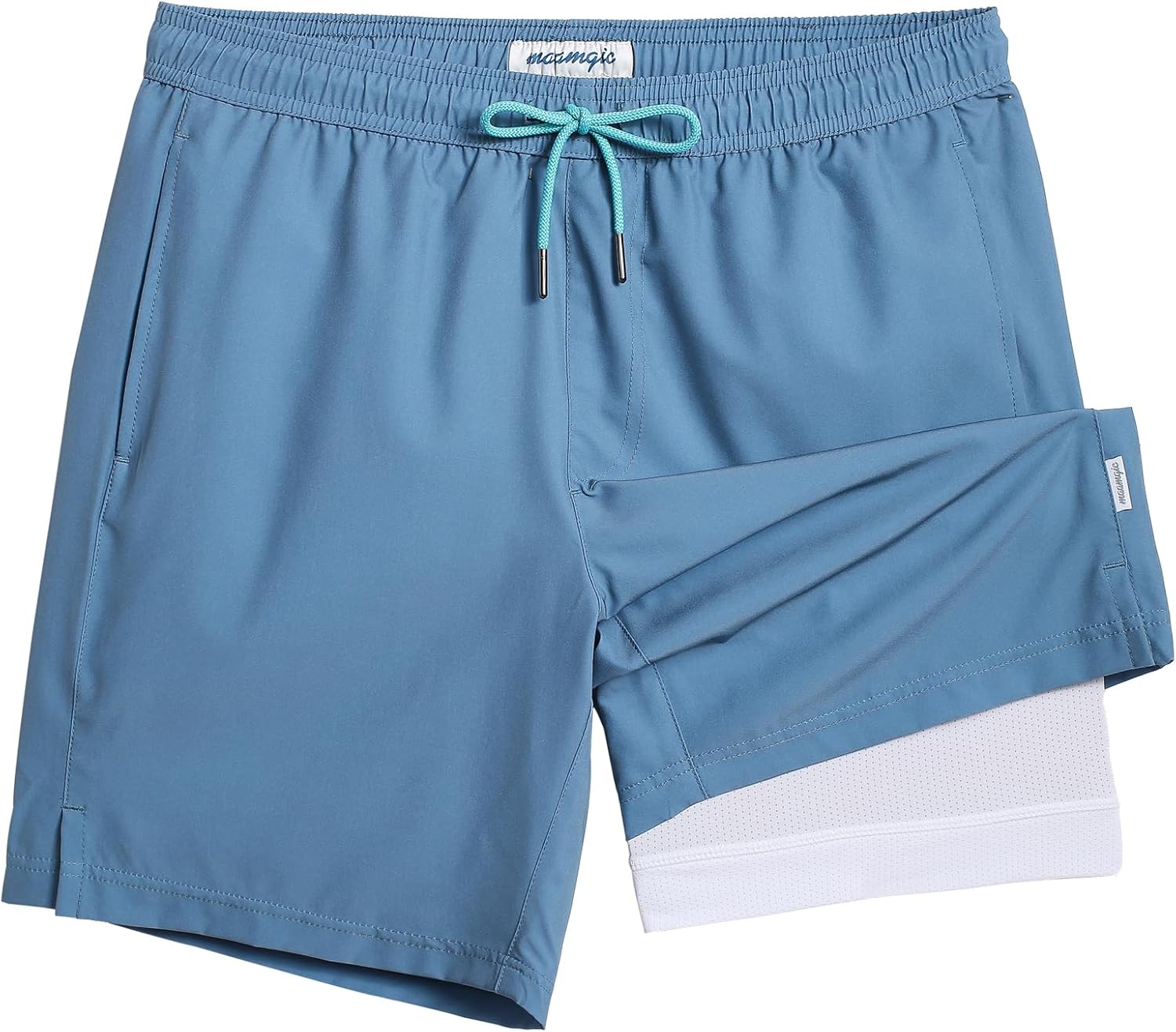 Men's 7 Inch Swim Trunks - Printed Quick Dry Bathing Suit with Compression Liner for Beach and Poolside - Small