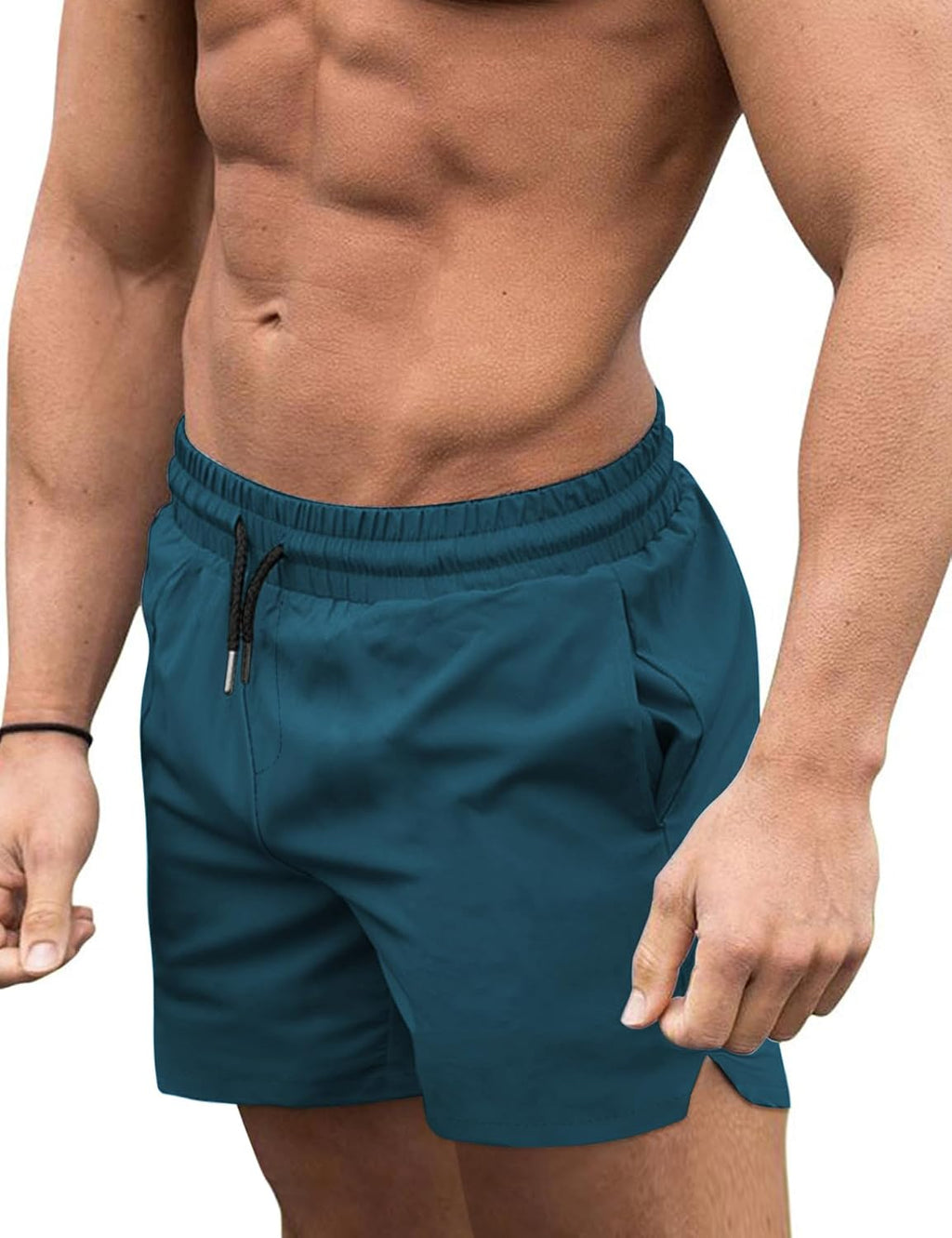 Men's 3 Inch Swim Trunks - Four Way Stretch Board Shorts with Mesh Lining and Two Side Pockets - Large (31)