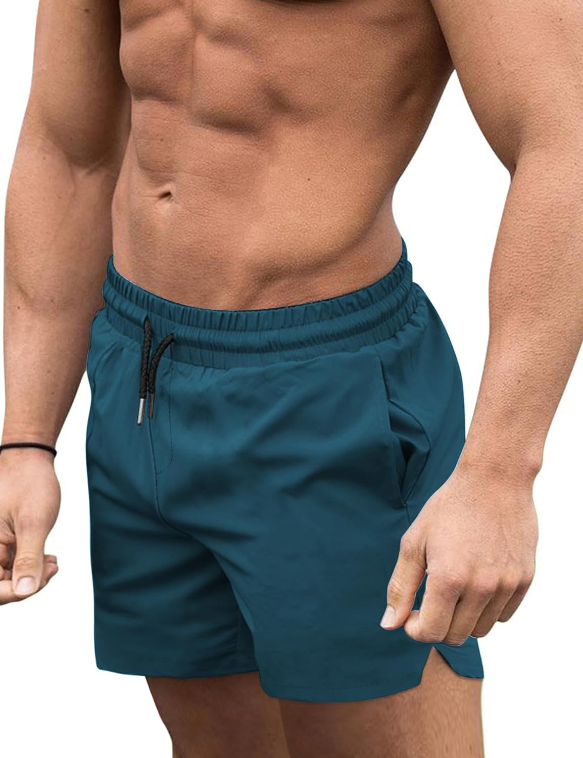 Men's 3 Inch Swim Trunks - Four Way Stretch Board Shorts with Mesh Lining and Two Side Pockets - Large (31)