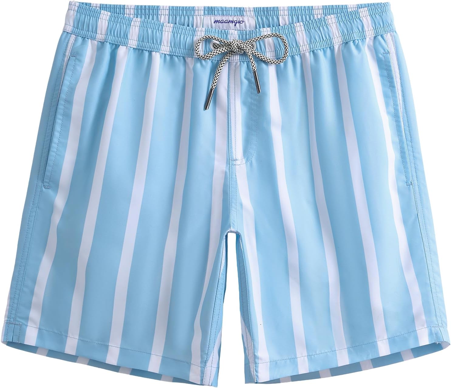 Men's 7 Inch Swim Trunks - Mesh Lined Beach Shorts with Side Pockets and Adjustable Drawstring Waist - Small (58)
